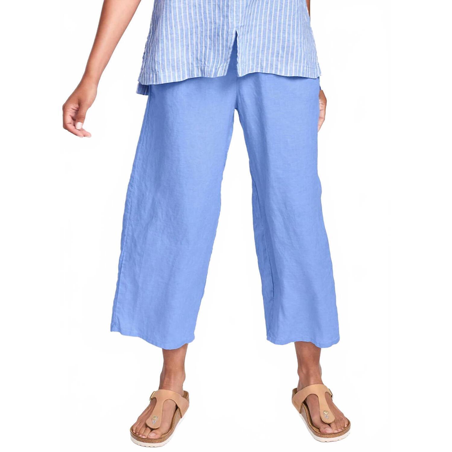 New Flax Women's Floods Wide Leg Pant In Periwinkle